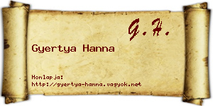 Gyertya Hanna névjegykártya